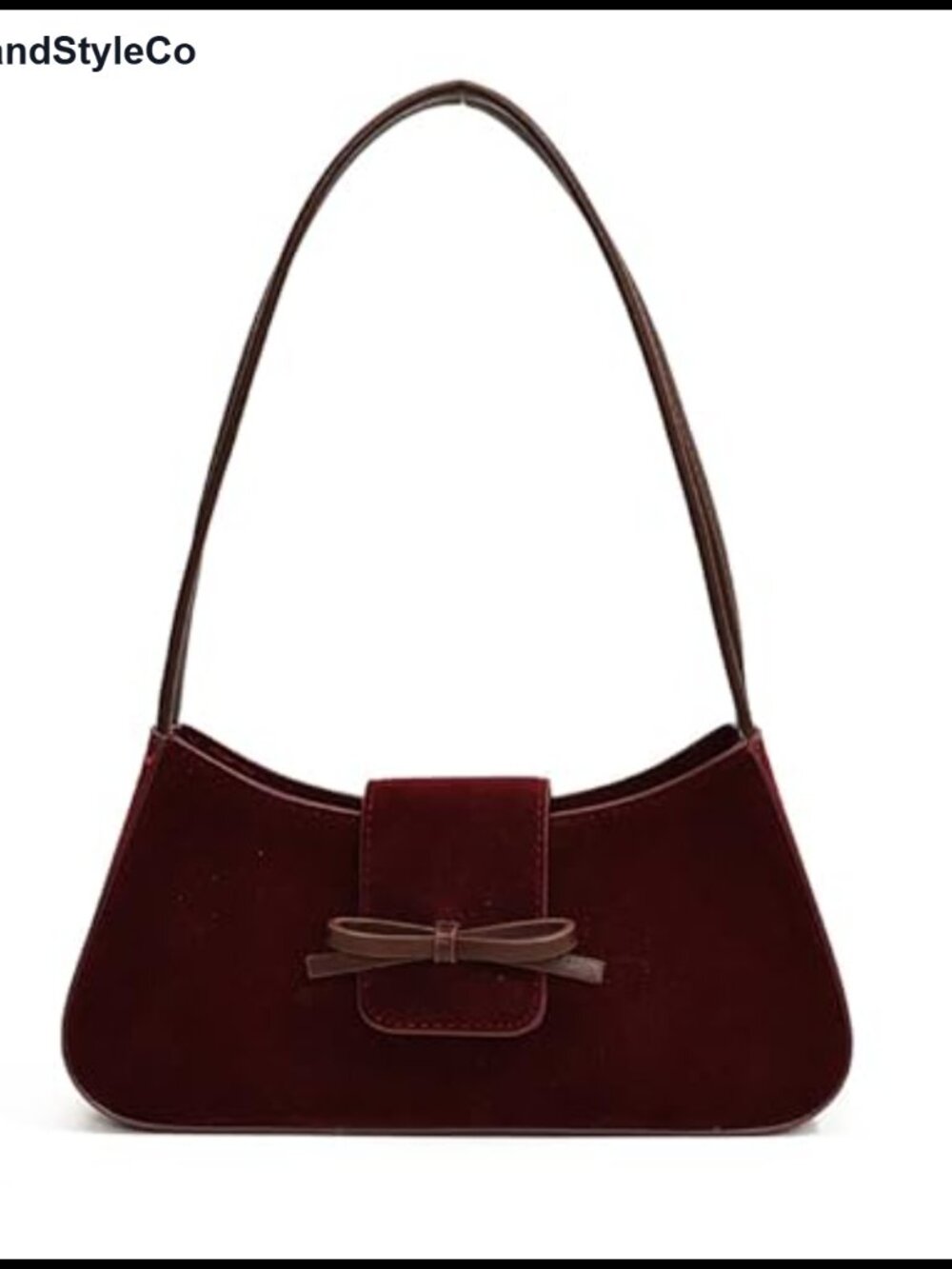 Suede Shoulder Bag for Women Cute Bow Purse Mini Clutch